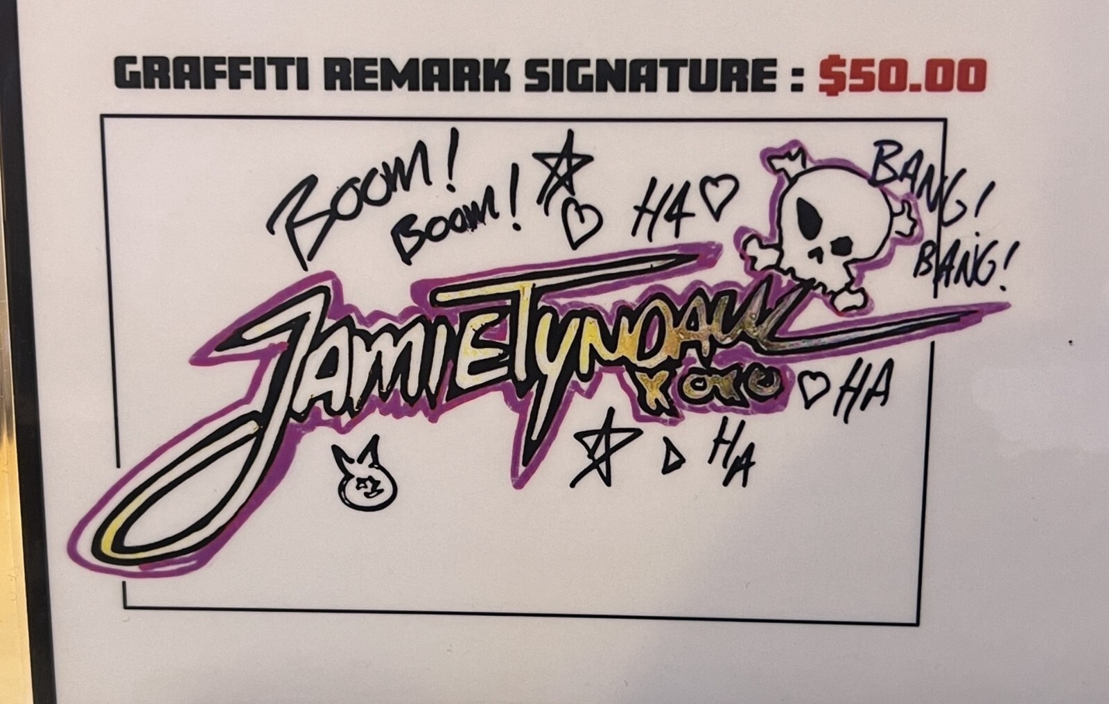 GRAFFITI SIGNATURE - MUST PURCHASE FROM LIVE STREAM FIRST
