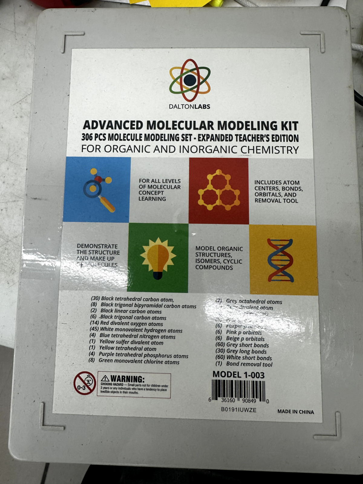 Dalton Labs Advanced Molecular Modeling Kit  306 pieces - Model 1-003