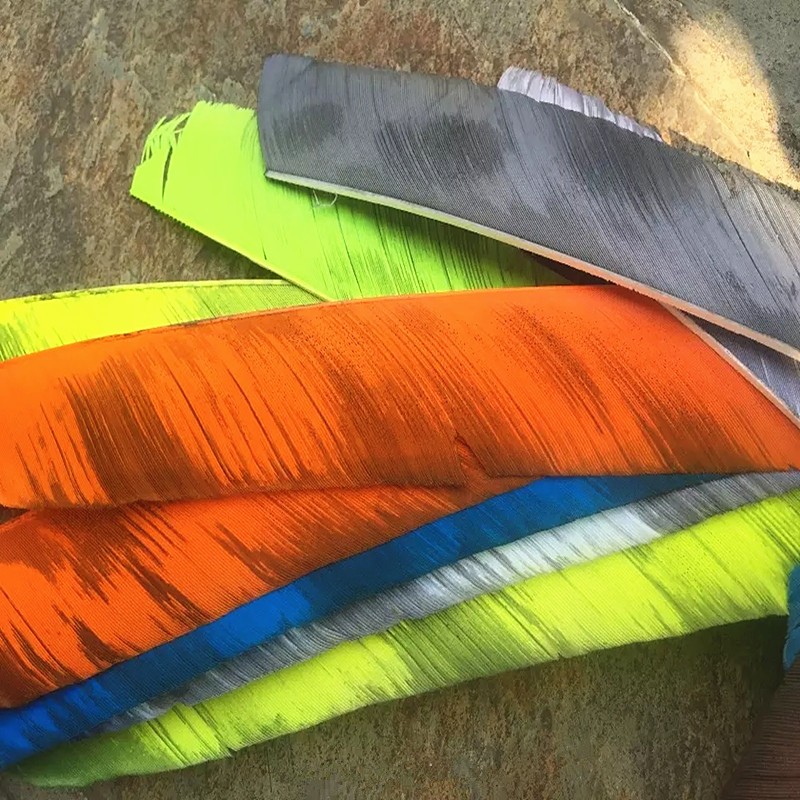 50pcs Archery 7-9in Right Wing Cut Fletches Turkey Feather Making Flu Flu Arrows