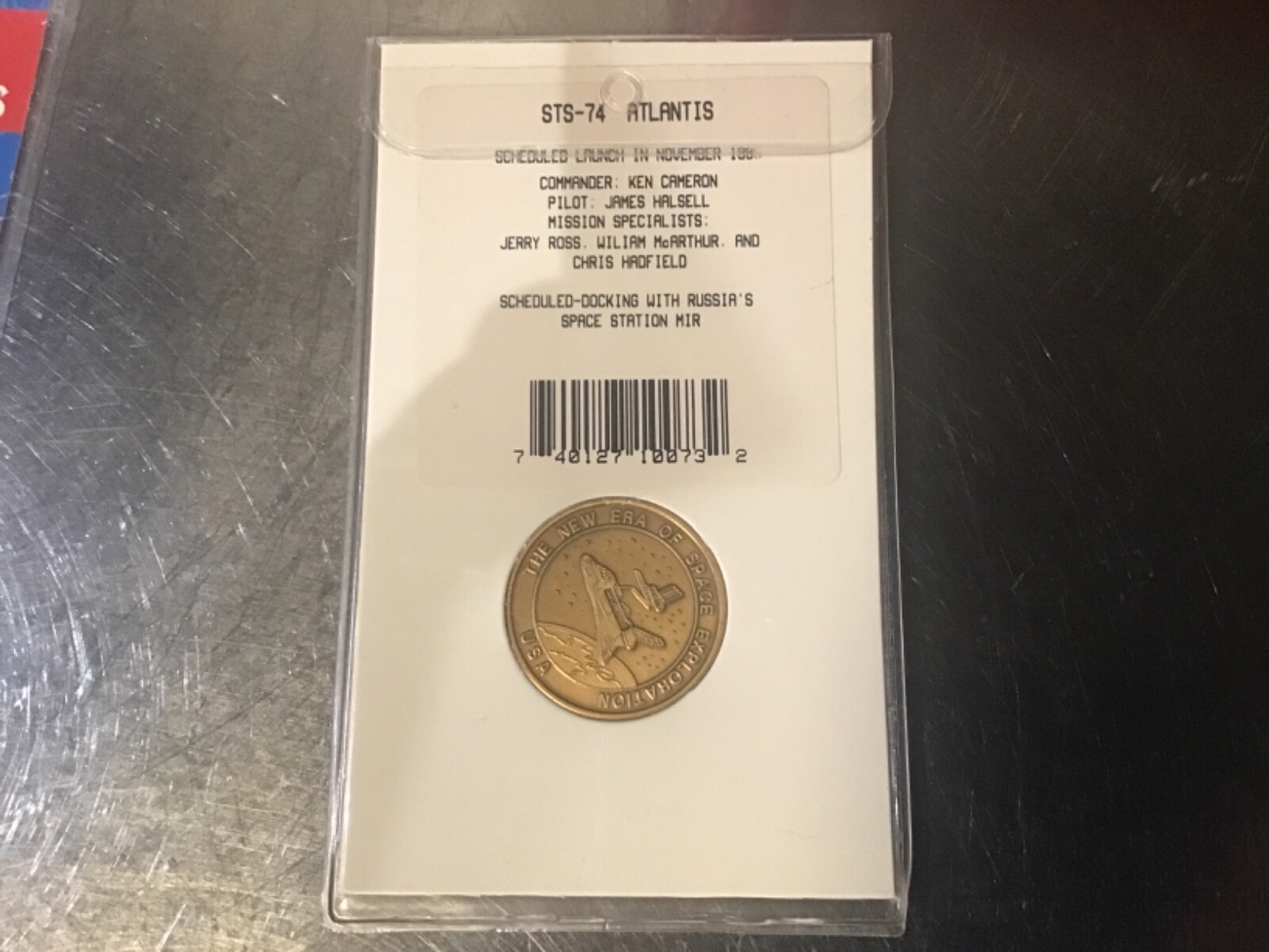 Shuttle Crew Emblem Collection Series Solid Bronze Coin (STS-74 ATLANTIS ) 1995