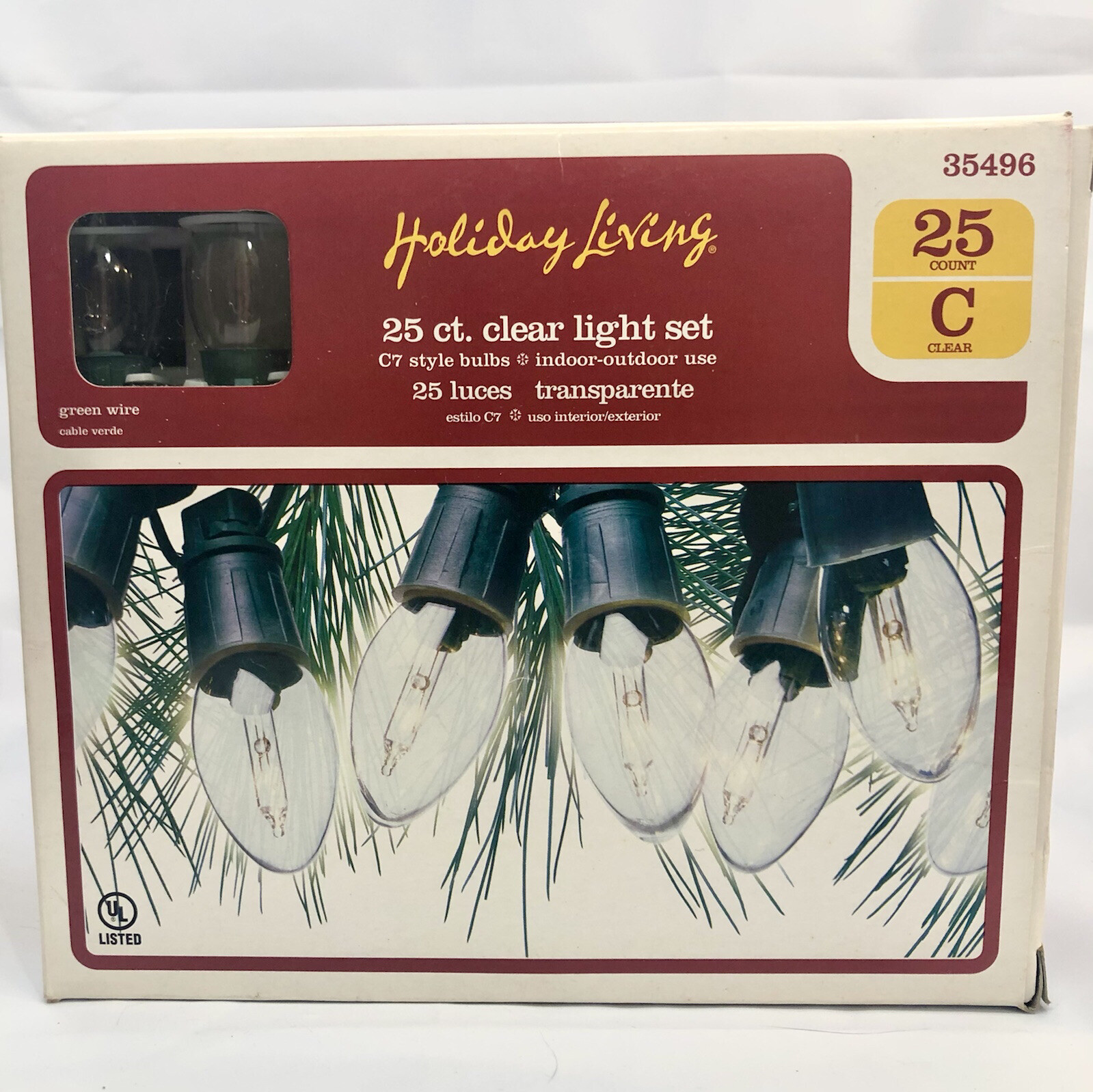25 Count Clear light Indoor outdoor C9 24 ft String Wedding / Patio / Christmas