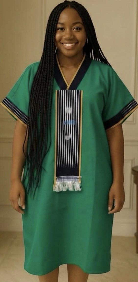 Handmade Dashiki Women's Cotton Kaftan Dress Multicolor One Size Pockets