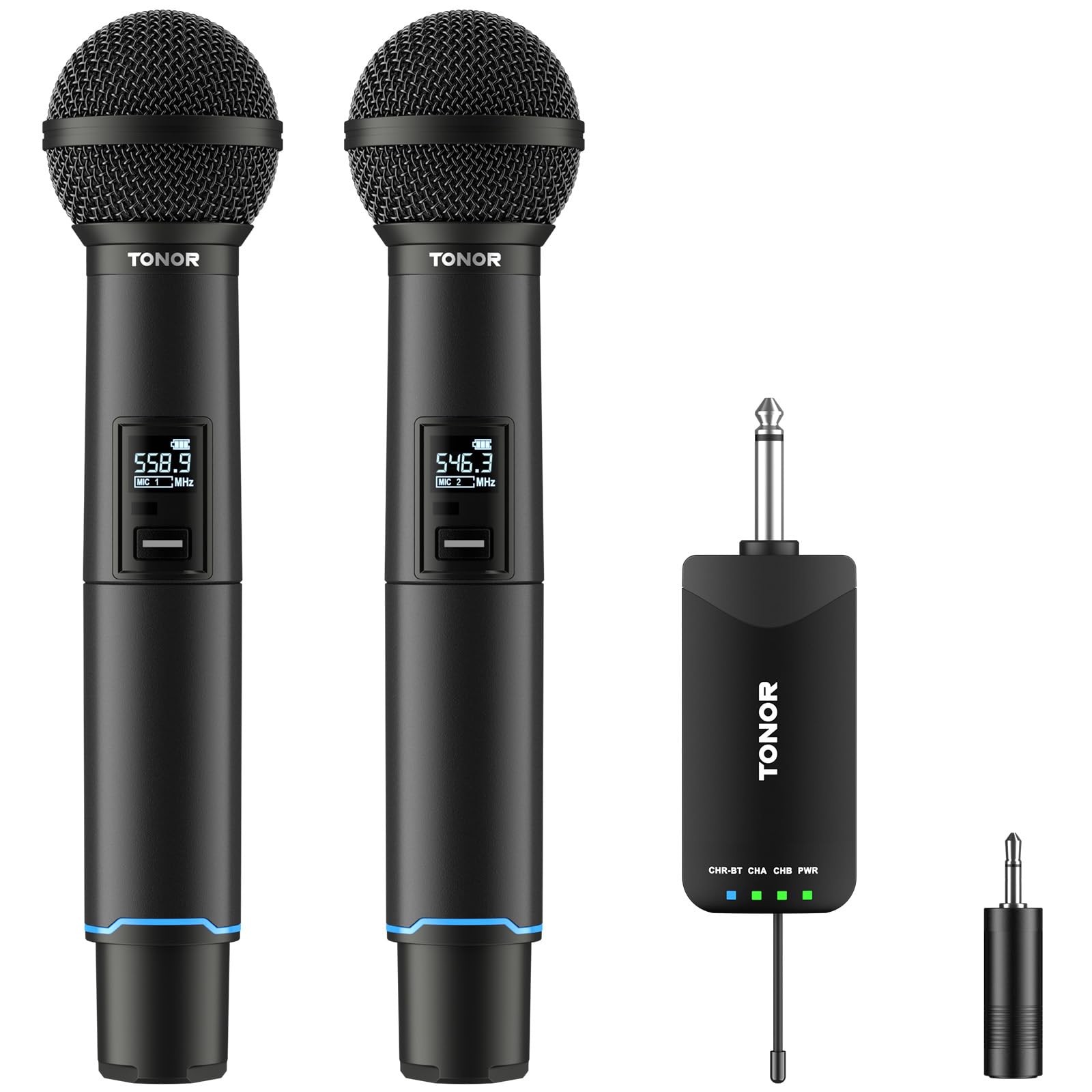Rechargeable Wireless Microphones, Metal Bluetooth Handheld Cordless Mic Syst...