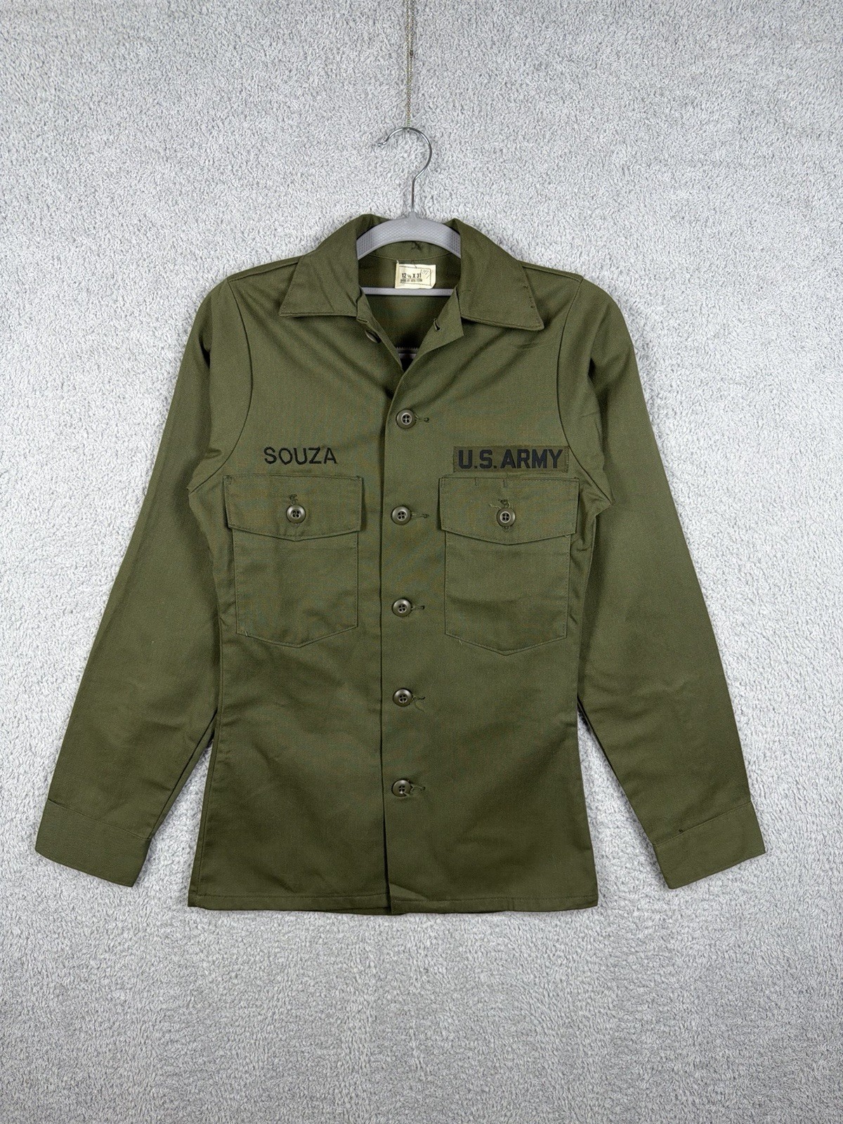 Vintage 80’s US Army Men’s Military Utility Shirt Og-507 12-1/2 X 31 Aprox XS