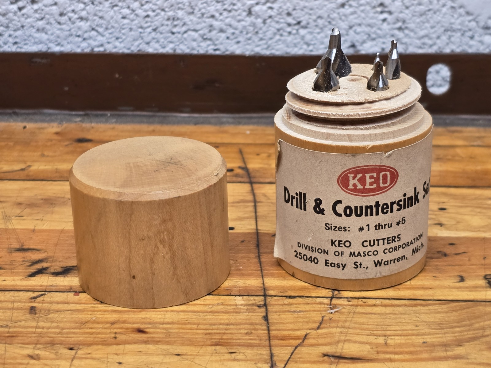 KEO Drill & Countersink Set #1 To #5 Wood Holder NEW USA