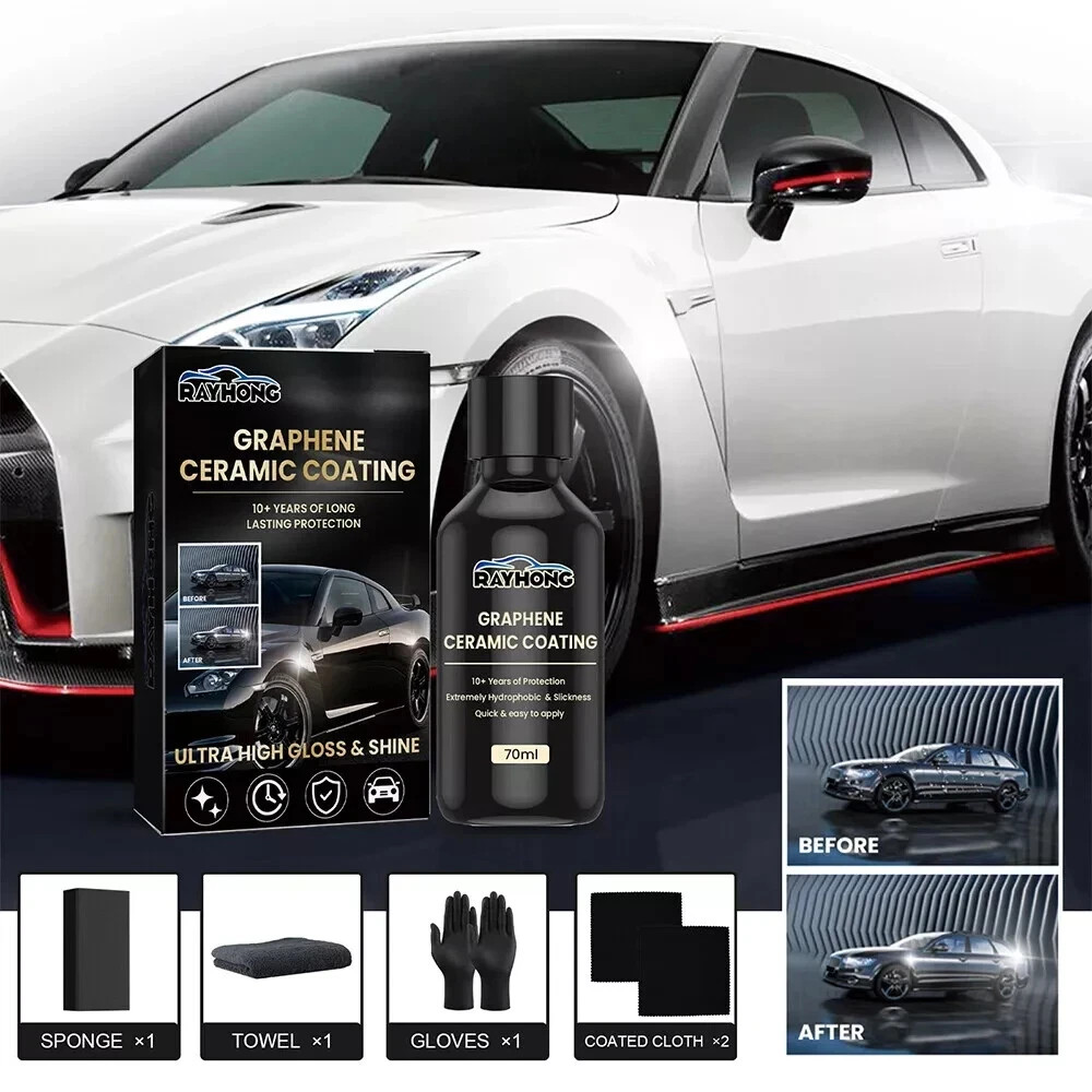 Car Graphene Ceramic Coating Kit, 70ml Car Paint Protect Ceramic Coating Agent