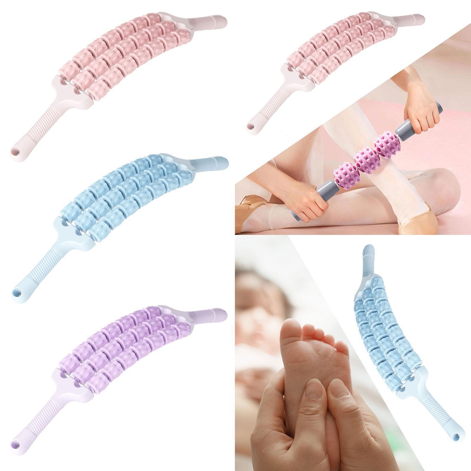 Massage Roller Sticks Muscle Roller Leg Stretching Multipurpose Nonslip Handle