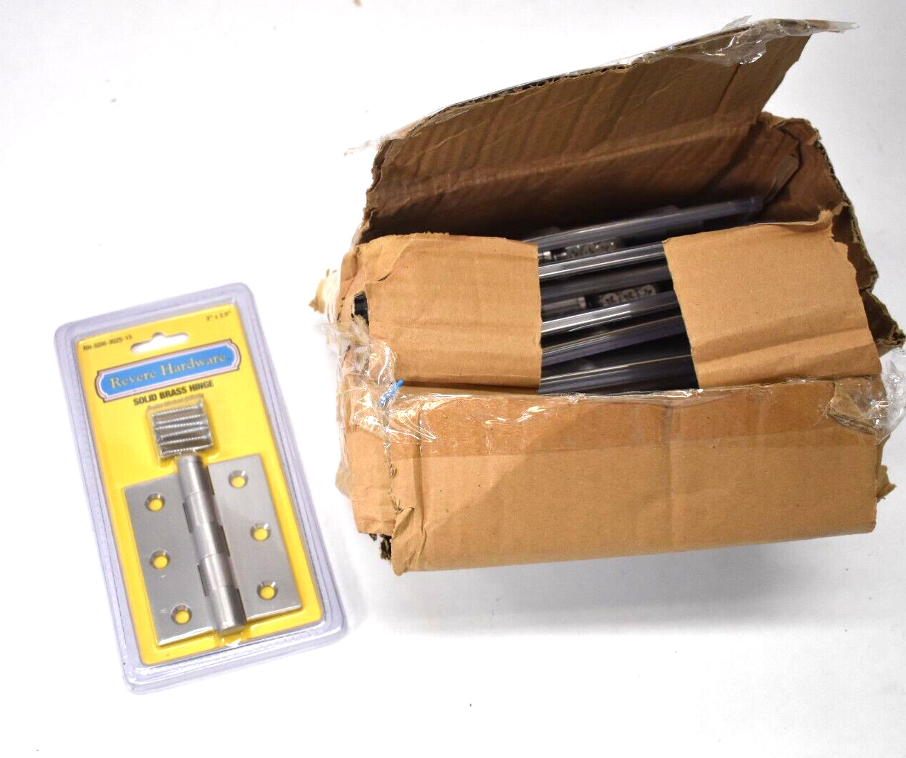 Lot of 10 Reverte Hardware Solid Brass Hinges 3" x 2.5" Square Satin Nickel