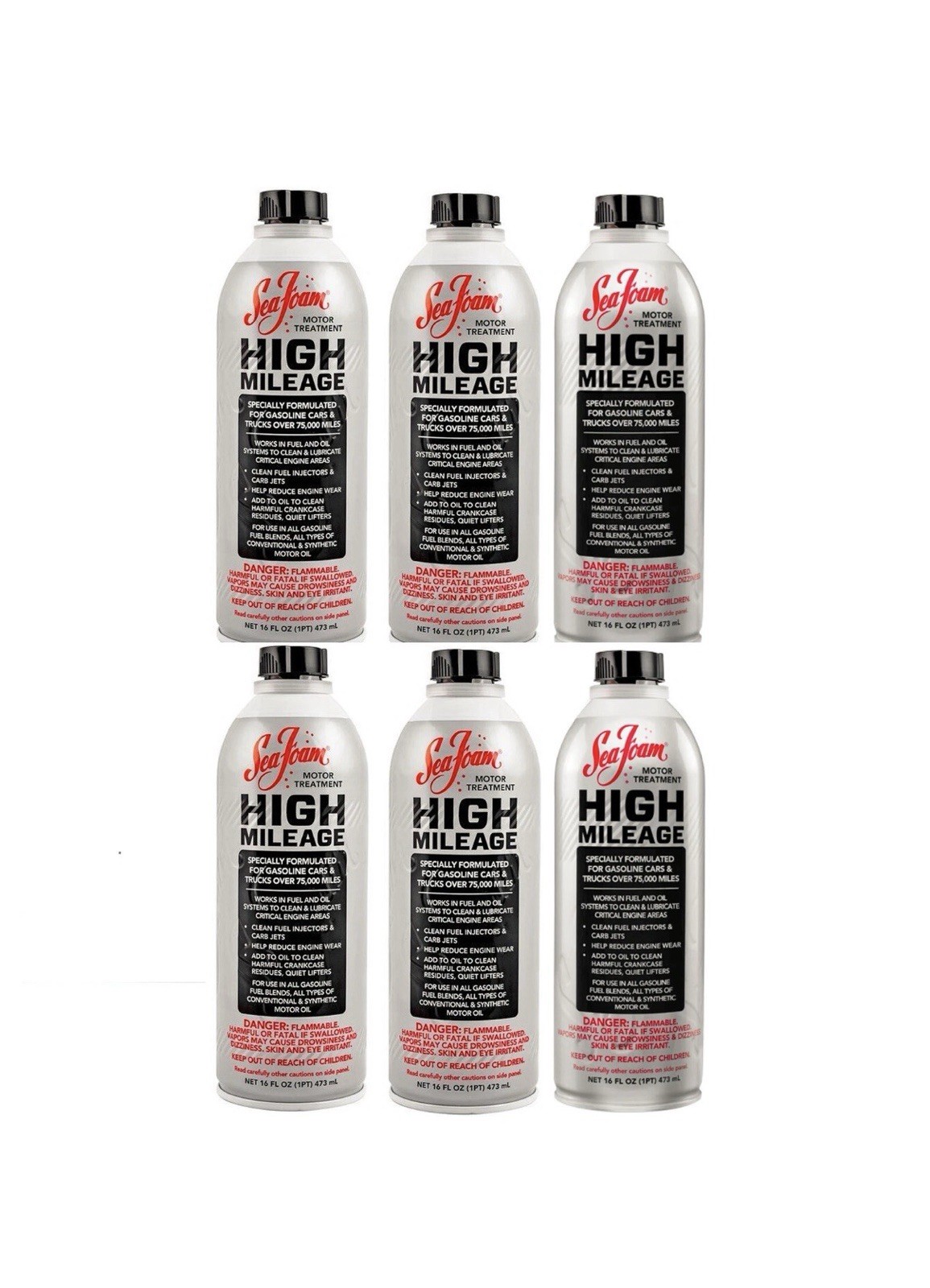 Sea Foam HM16 High Mileage Fuel Injector Cleaner 16oz HM-16 Pack of 6