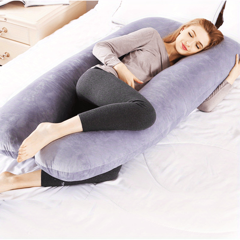 U Shaped Pregnancy Pillow Maternity Body Pillow with Waist Support Black
