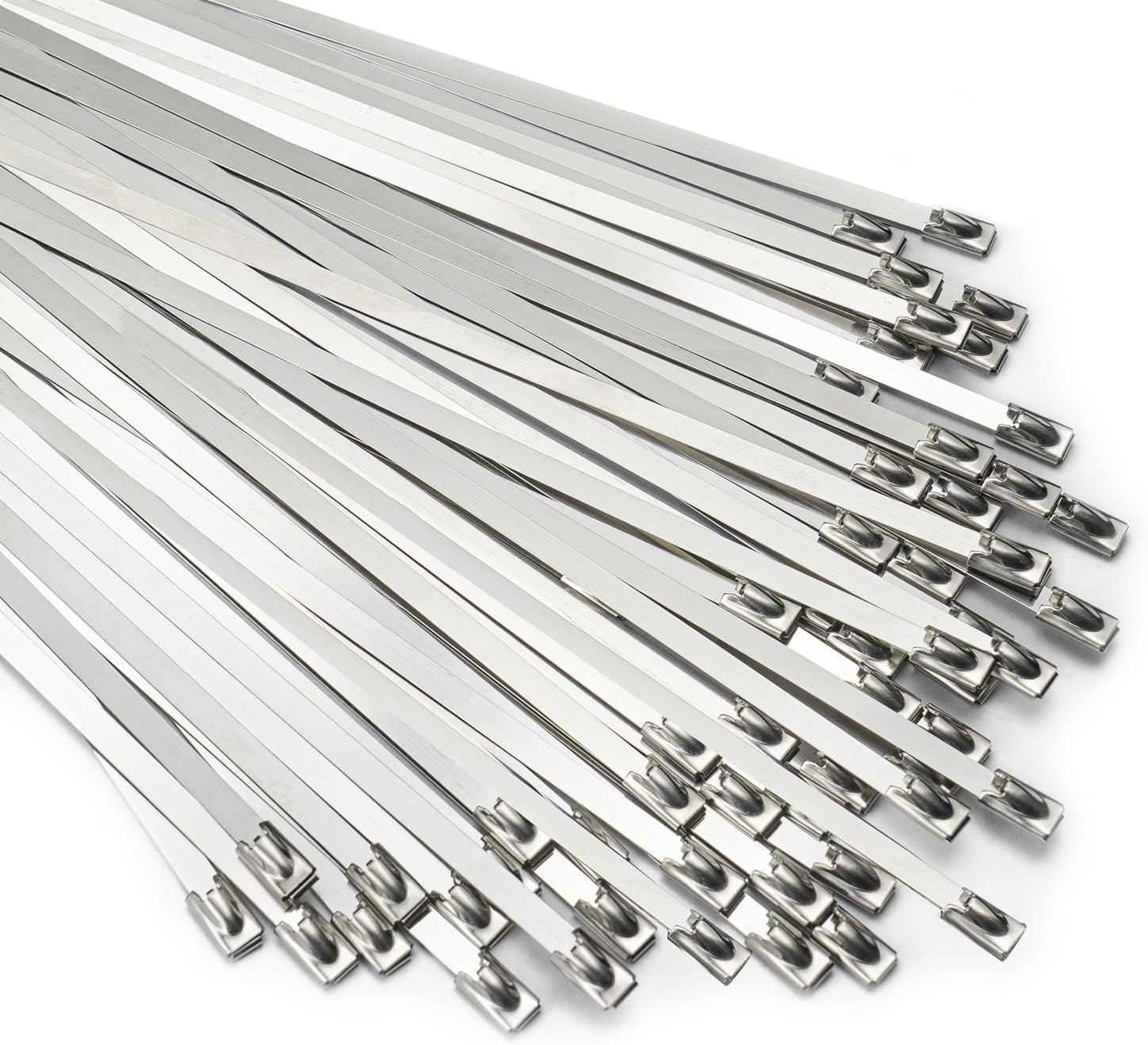 Metal Zip Ties 11.8 inch 100pcs 304 Stainless Steel Zip Ties Heavy Duty Multi-Pu