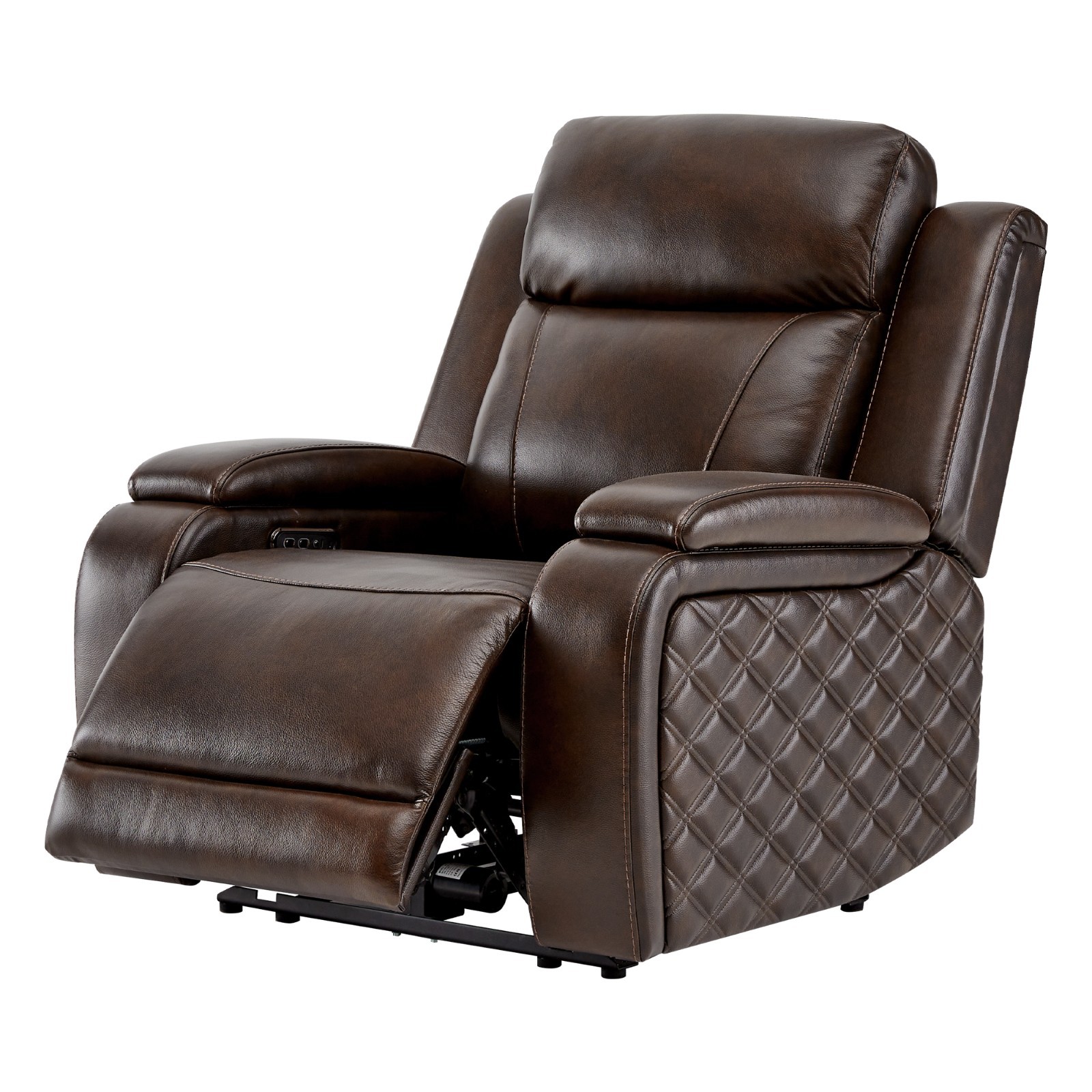 CHITA Genuine Leather Power Recliner Chairs, Zero Gravity Recliner w/ Headrest