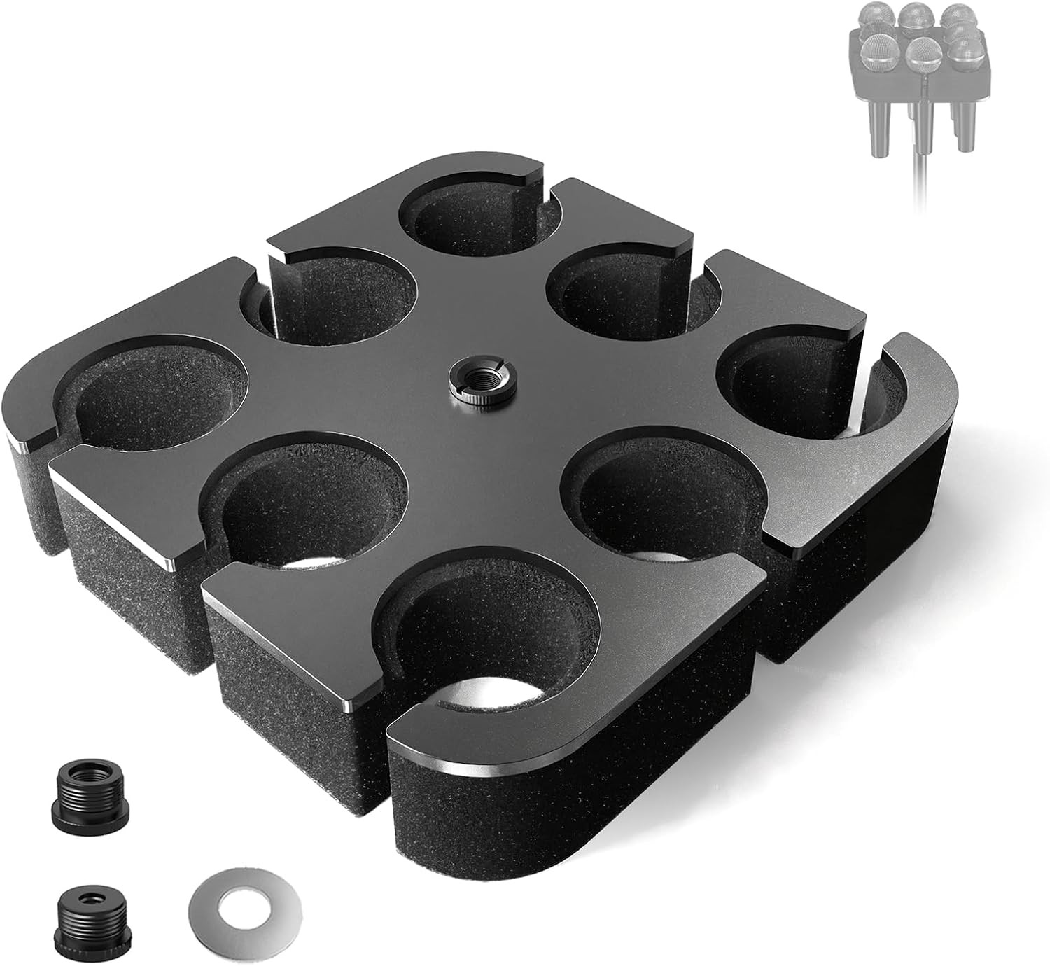 Multi Microphone Holder[Thickened Aluminum/Customized] for Mic Stand Holds up to