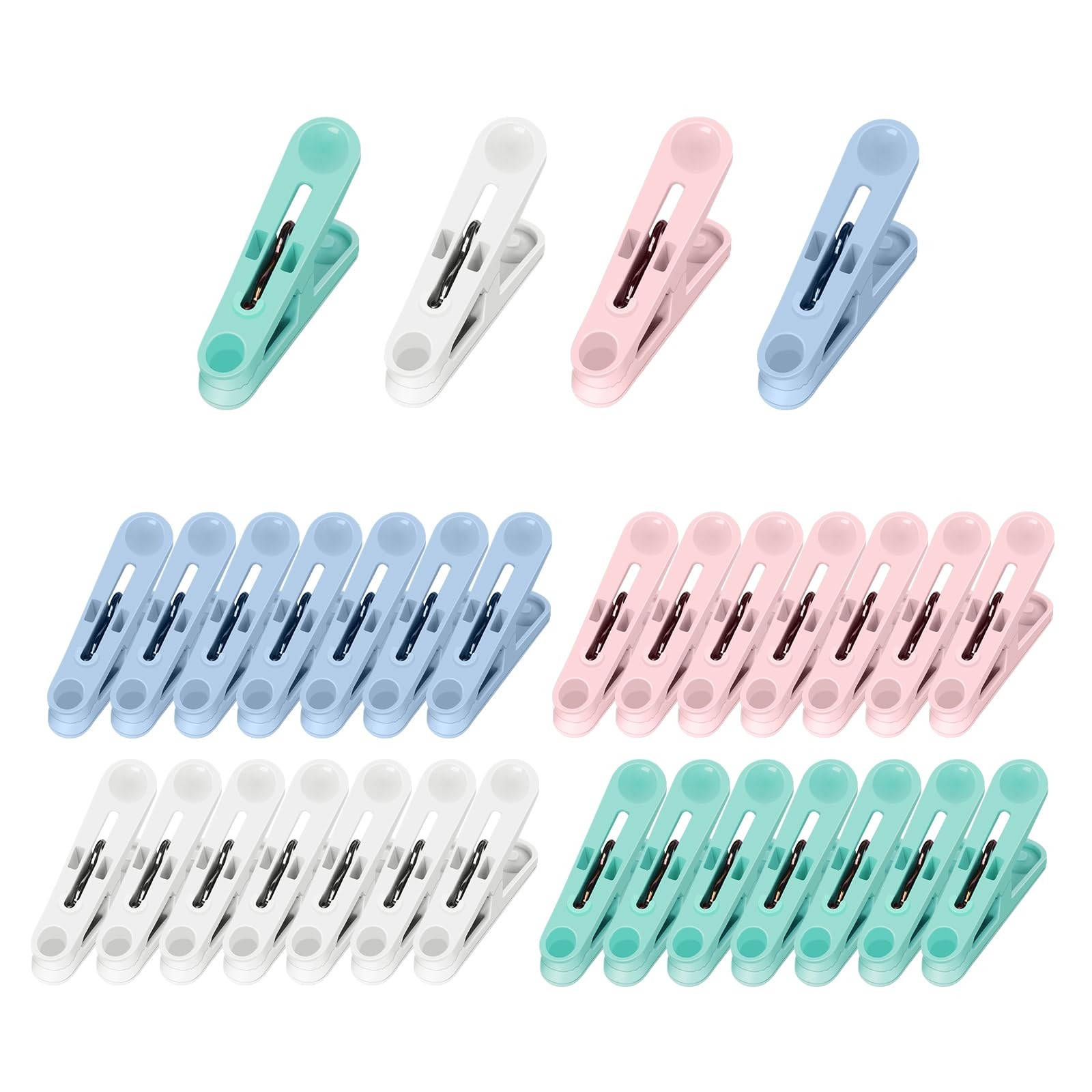 32 PCS Colored Plastic Clothes Pins Multi-Purpose Laundry Clips Package Clips