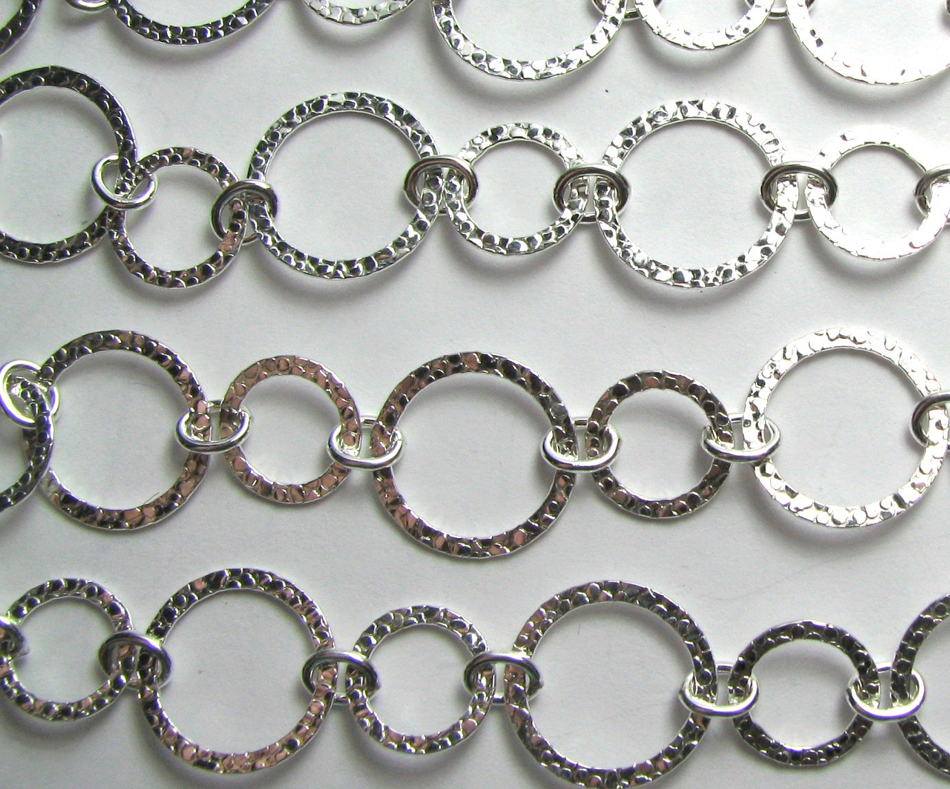 1 ft. SILVER FILLED 20mm Flat Hammered Round Chain /F21