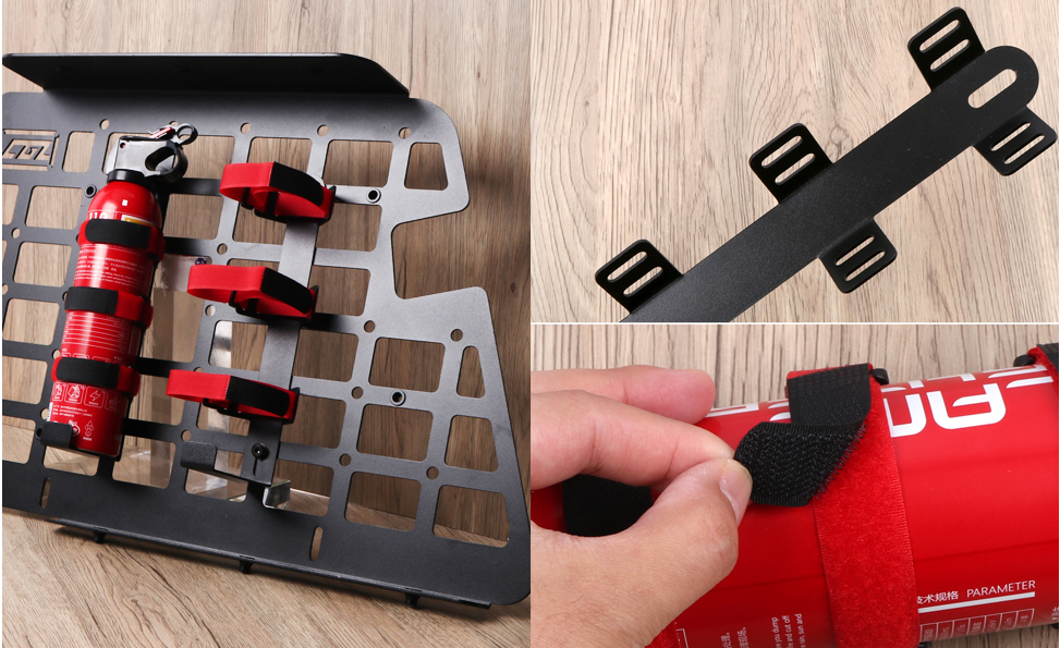 Car Storage Molle Panel Trunk Shelf Fire Extinguisher Holder Fixed Frame-L