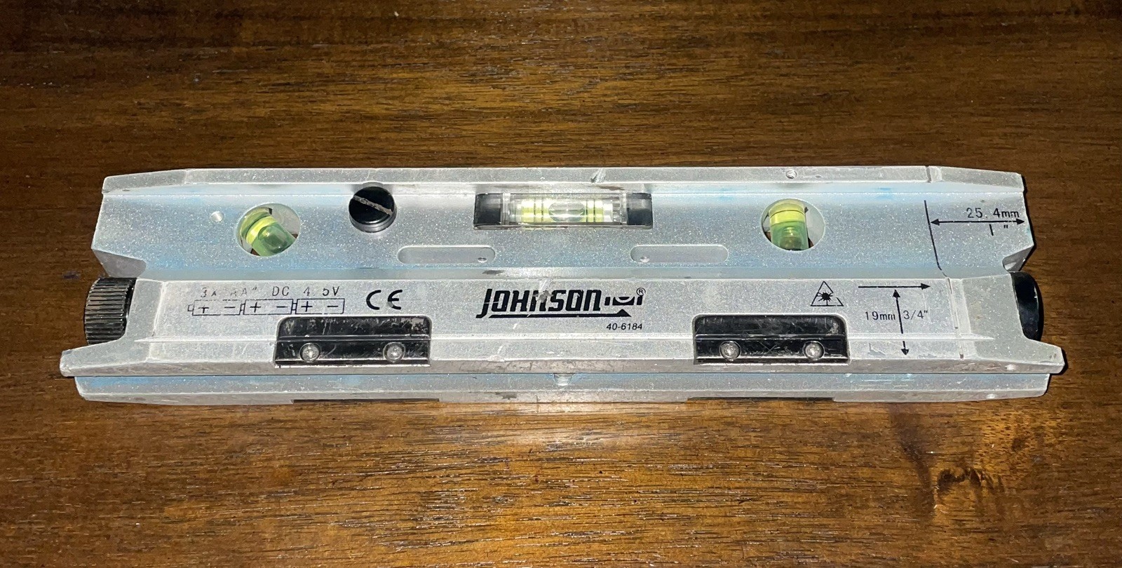 Johnson Level & Tool 40-6184 Magnetic Torpedo Laser Level, 1, Silver & Black