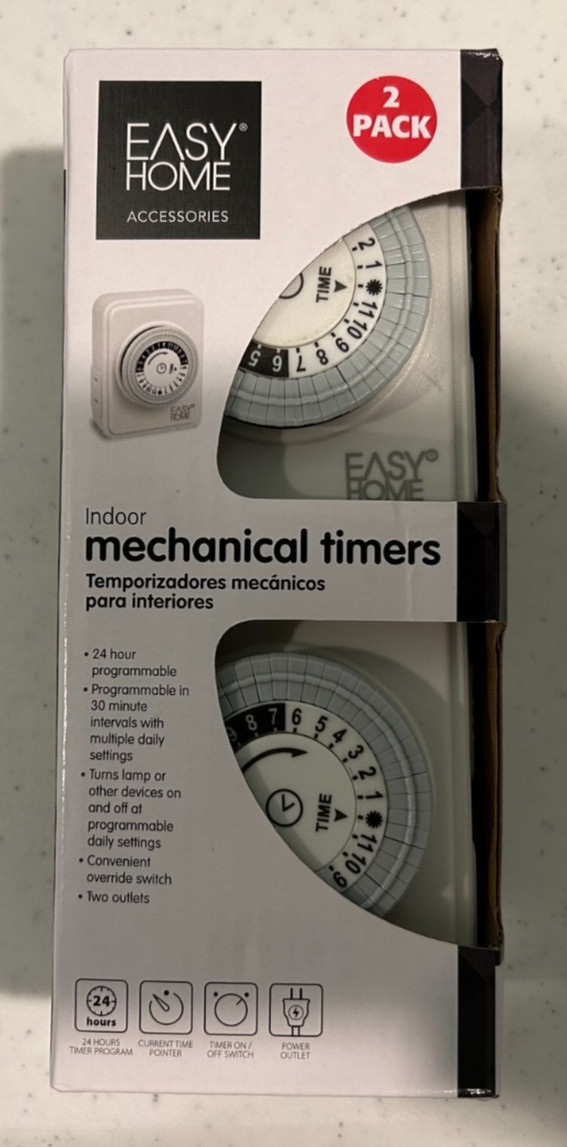 Easy Home 2 Pack Indoor 24-Hour Mechanical Outlet Timer New FREE SHIPPING