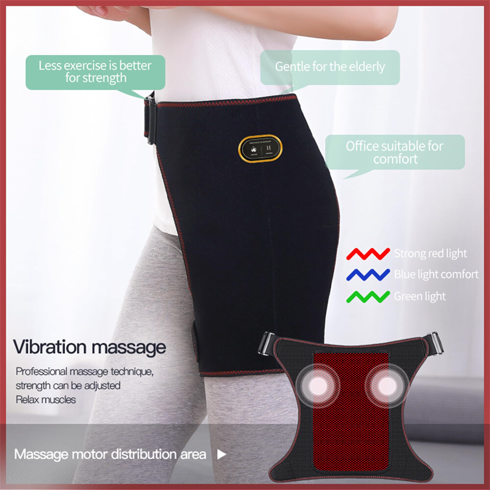 Heating Hip Wrap Brace 3 Heating Modes Adjustable Belt Pain Relief Thigh US