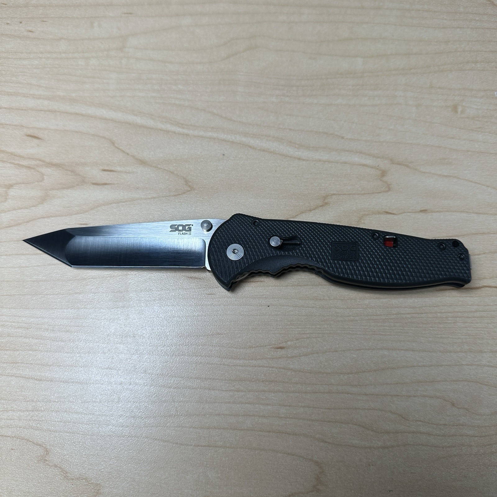 SOG Flash II Assisted Knife Combo Edge Tanto Black Clip Pocket Knife New No Box