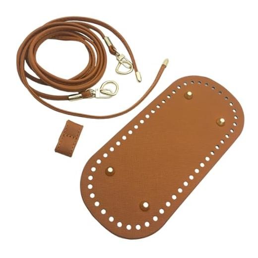 Brown Oval Shaper Crochet Bag - Oval Shaper Bottom Pads - Crossbody
