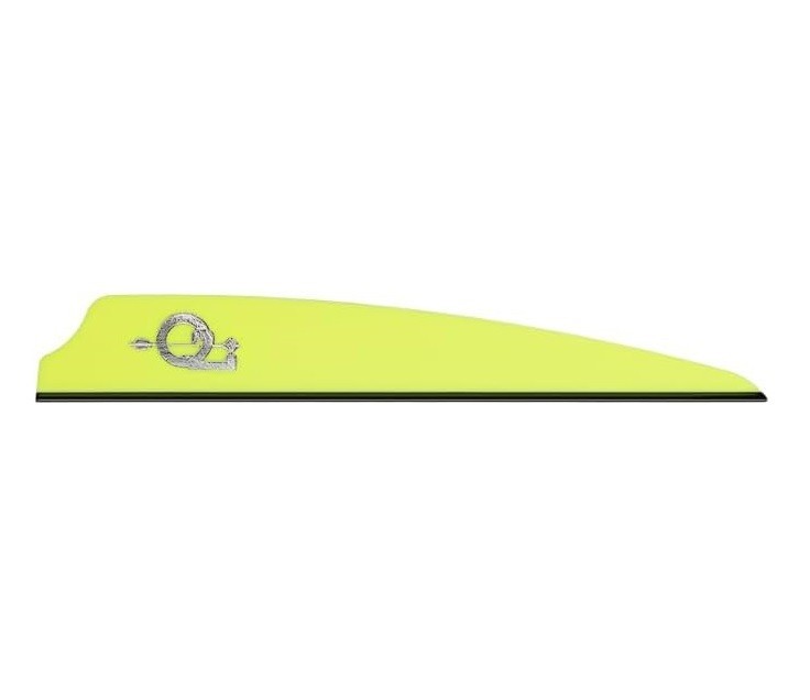 Q2i Fusion X-II High-Performance Arrow Fletching Vanes - Neon Yellow, 3.5" 100ct