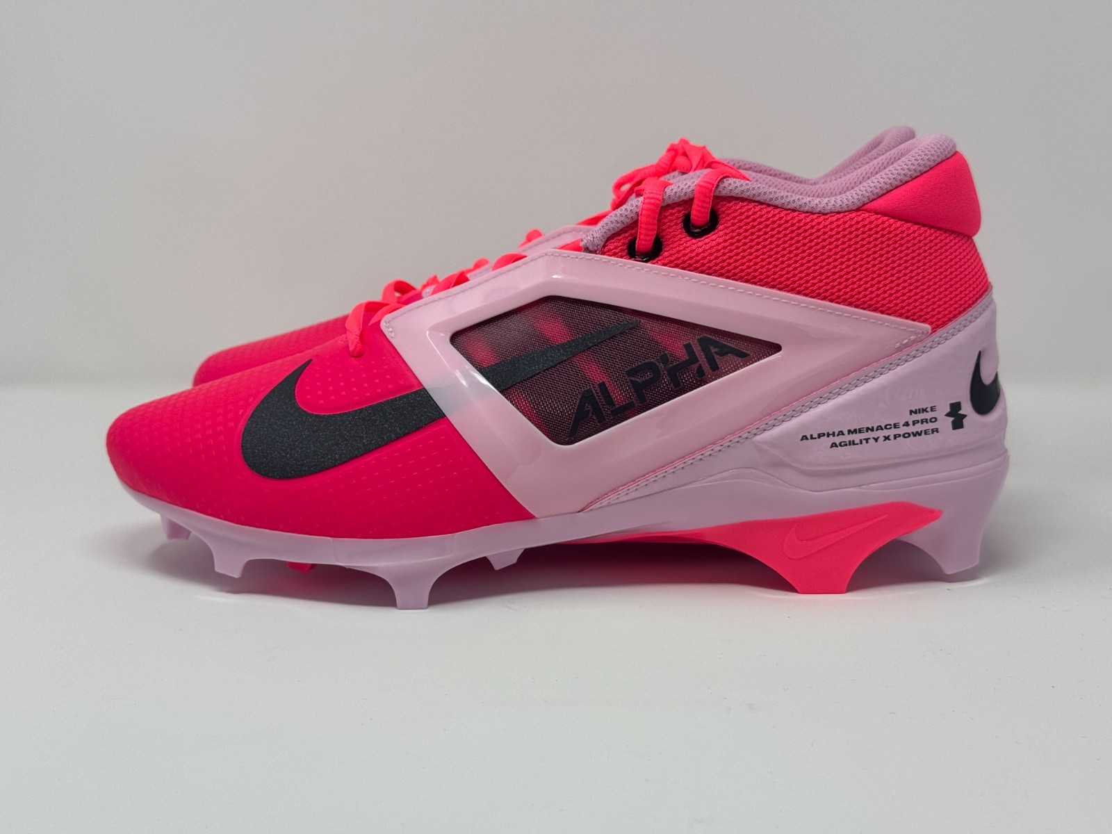 Nike Alpha Menace 4 Pro NRG Racer Pink/Grey Cleats Men's HJ4568-600