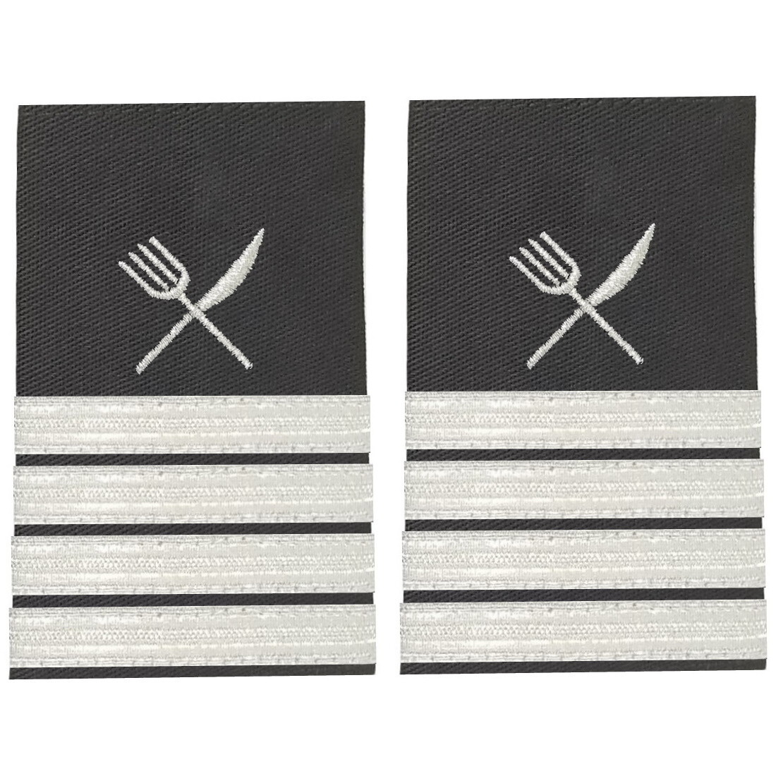 BuyStripes Chef Cook Shoulder Board Epaulets With Silver Knife & Fork