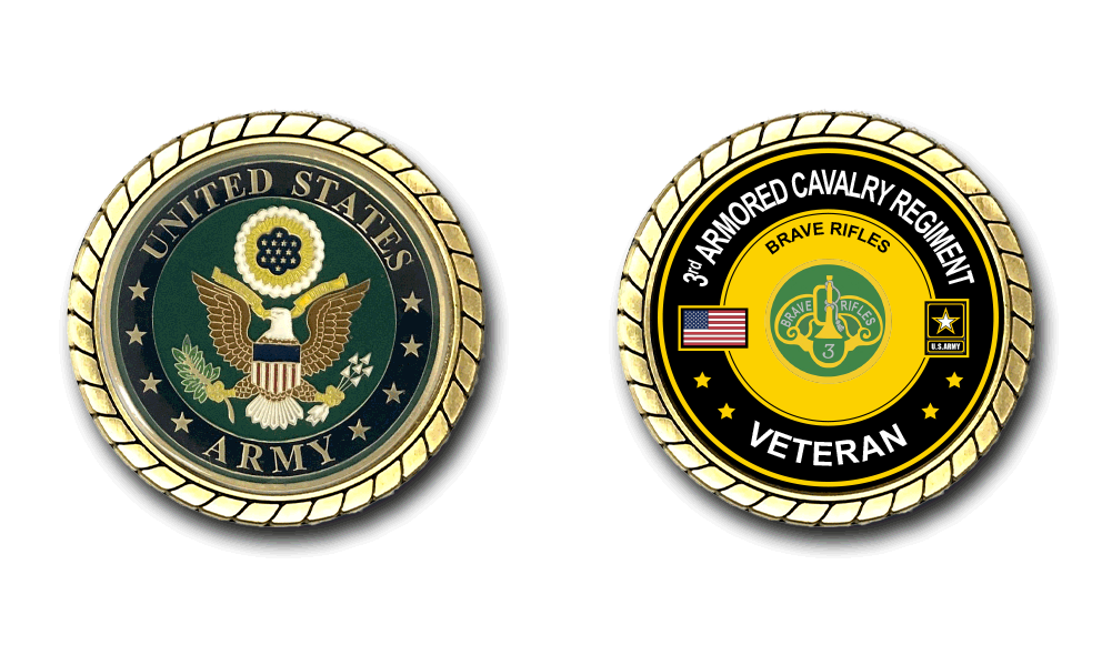 U.S. Army 3rd Armored Cavalry Regiment ACR Veteran Challenge Coin