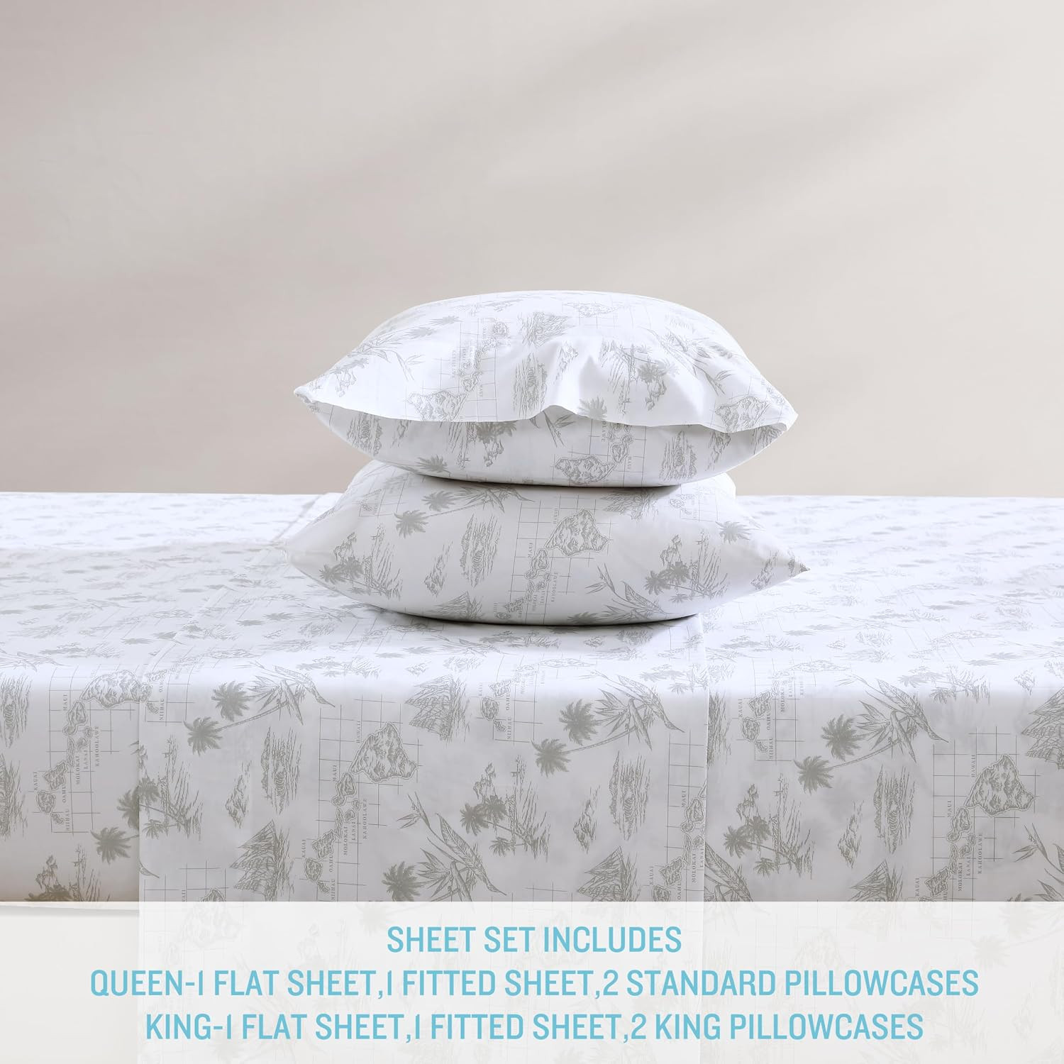 Tommy Bahama - King Size Sheets Set, Crisp & Tailored Cooling Sheets with a Smoo