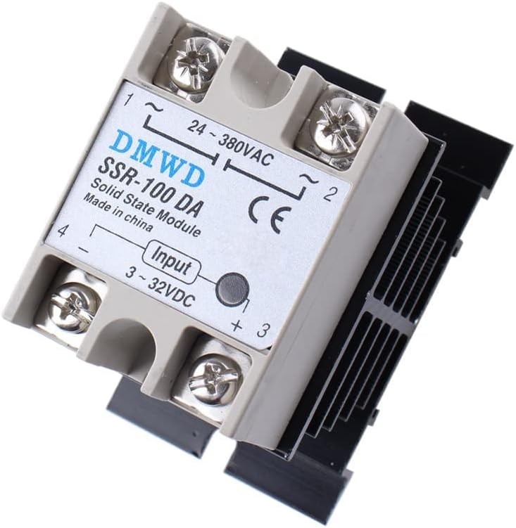 SSR 100DA Solid State Relay DC to AC Input 3 32V DC Output 24 380V AC Heat Sink