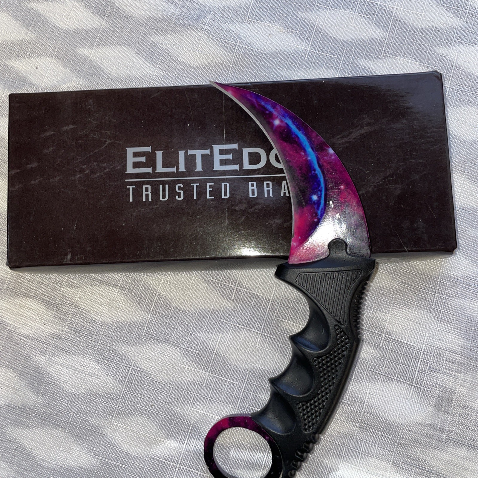 Elite Edge Karambit Galaxy/Black Knife With Sheath