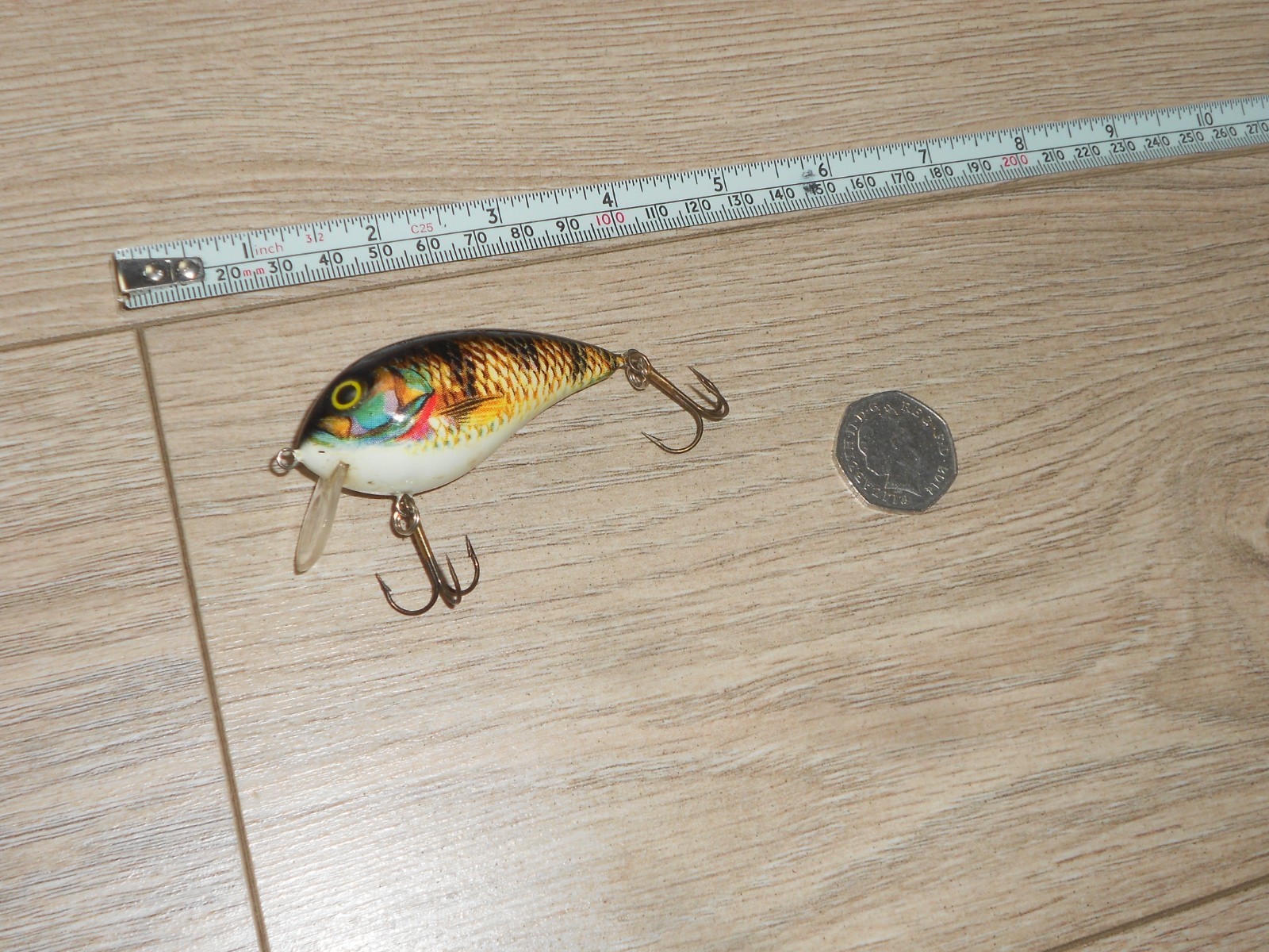 VINTAGE DAM LURE-Rare Perch Rattler-Big S Style-GERMANY-PIKE FISHING LURE