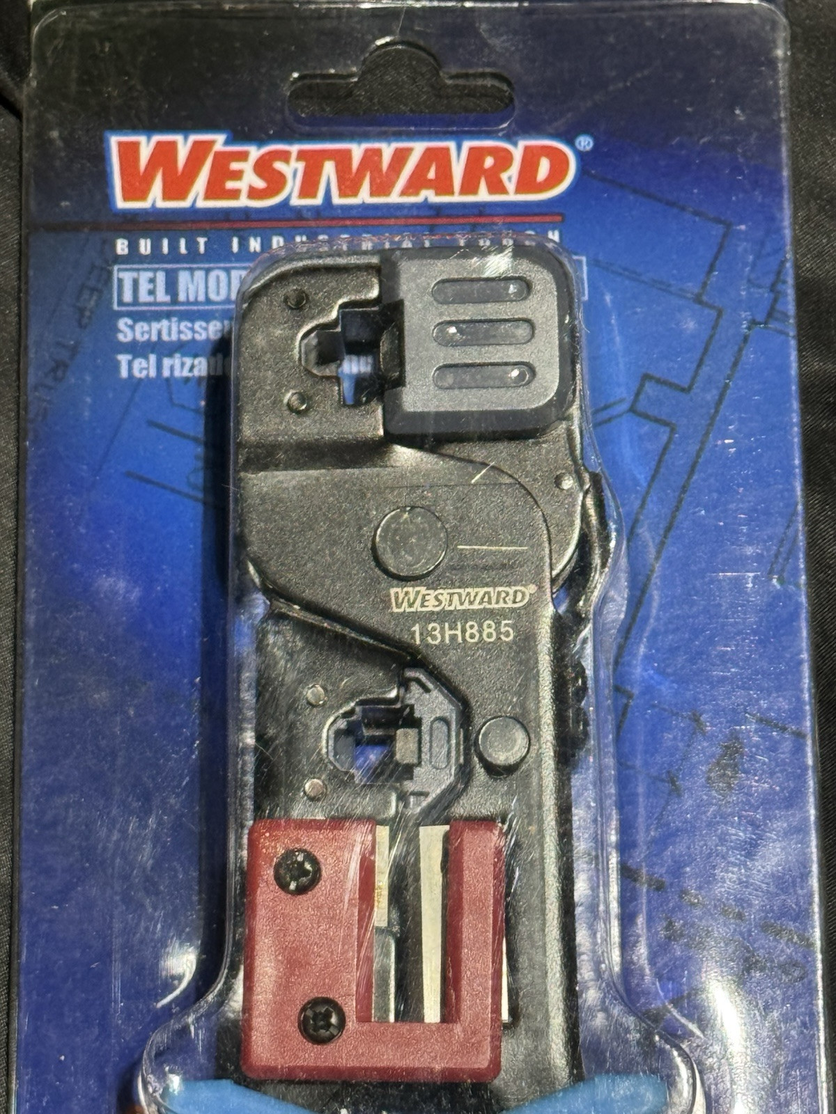 WESTWARD Tel Modular Plug Crimper 13H885