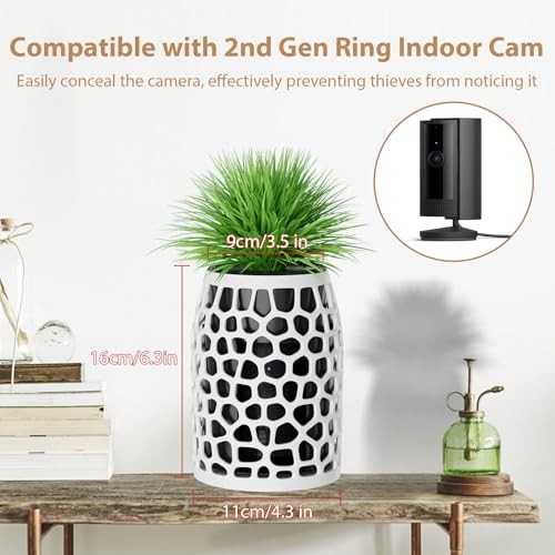 Upgrade Camera Disguise Vase Compatible with Ring Indoor 2nd Gen Camera,