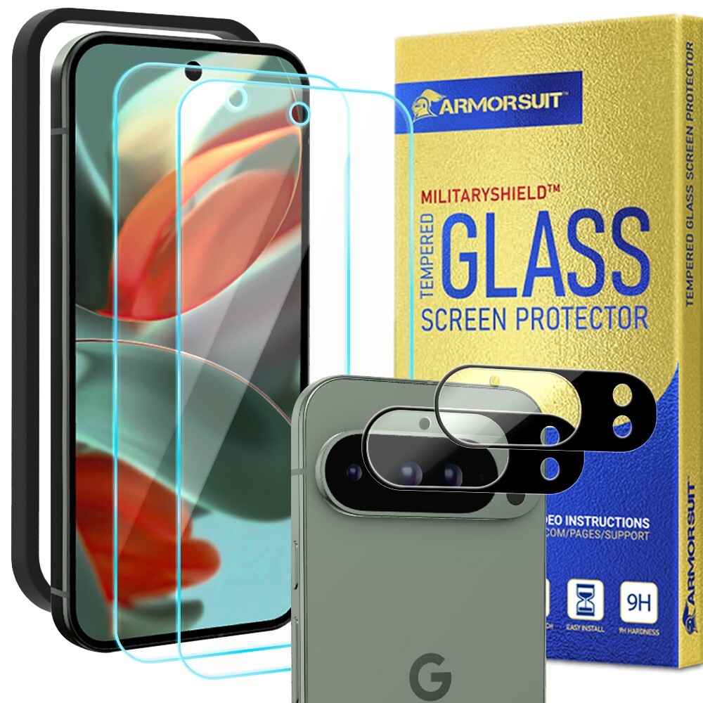 [2+2 Pack] ArmorSuit Google Pixel 9 Pro Tempered Glass Screen + Camera Protector