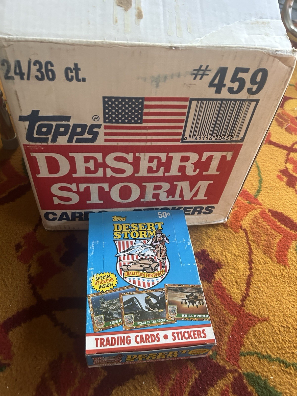 1991 Topps Desert Storm Series 1 Camo Version (Brown Shield) 36 Wax Pack Box