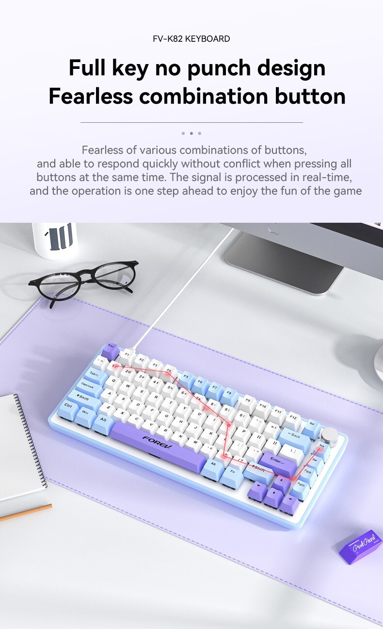 Forev FvQ305S Gaming keyboard Complete