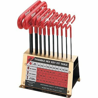 Cushion Grip Inch T-Key Sets - 6" 10 key bench stand set t-hdl alen