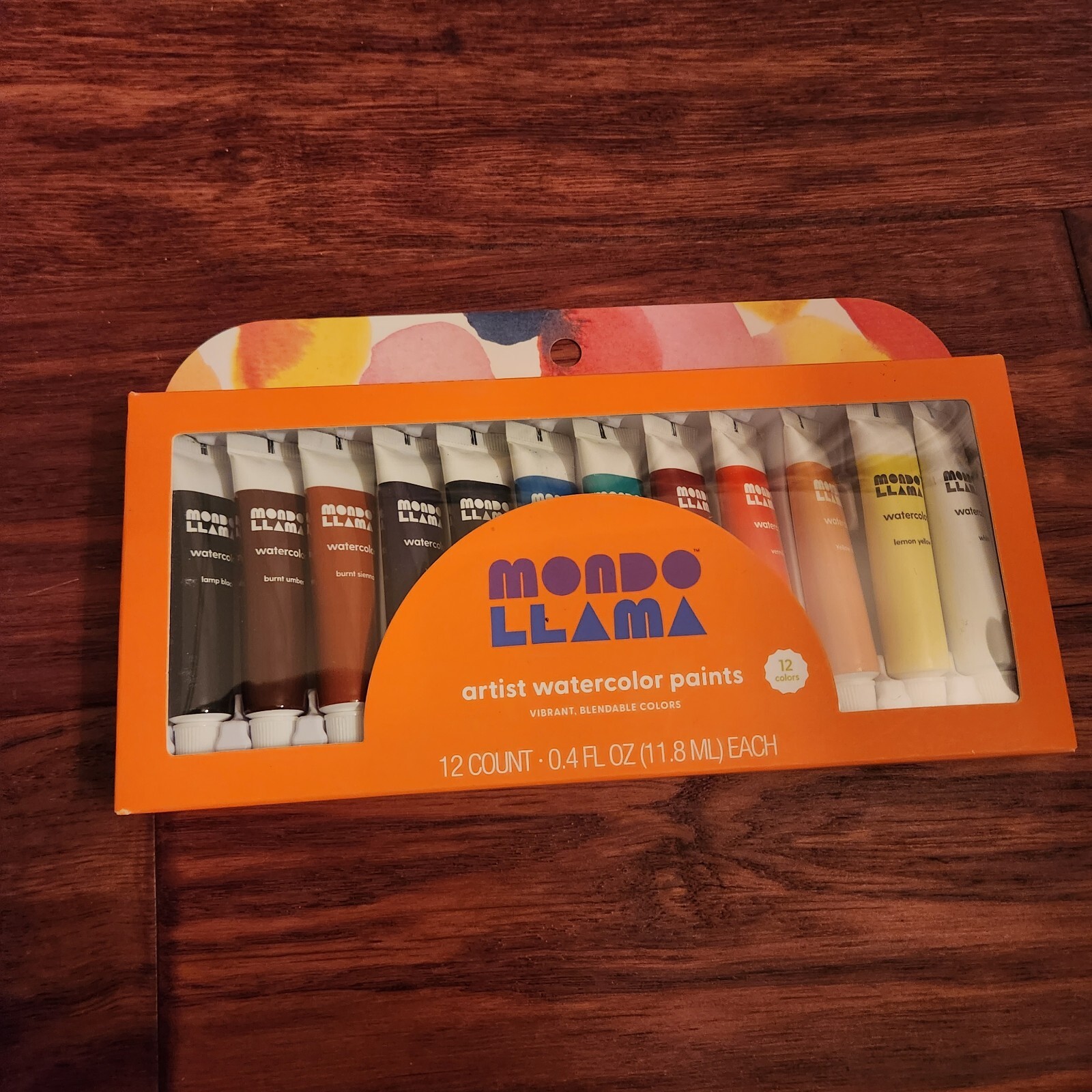 New Mondo Llama - 12 count Artist Watercolor Paint Tubes NEW .4 fl oz Set school