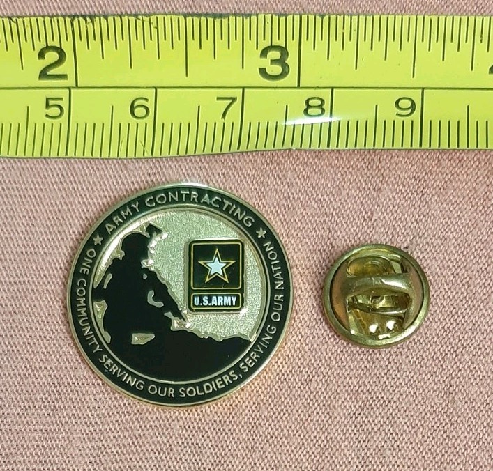 US Army Contracting One Community Serving Our Soldiers Serving Our Nation Pin