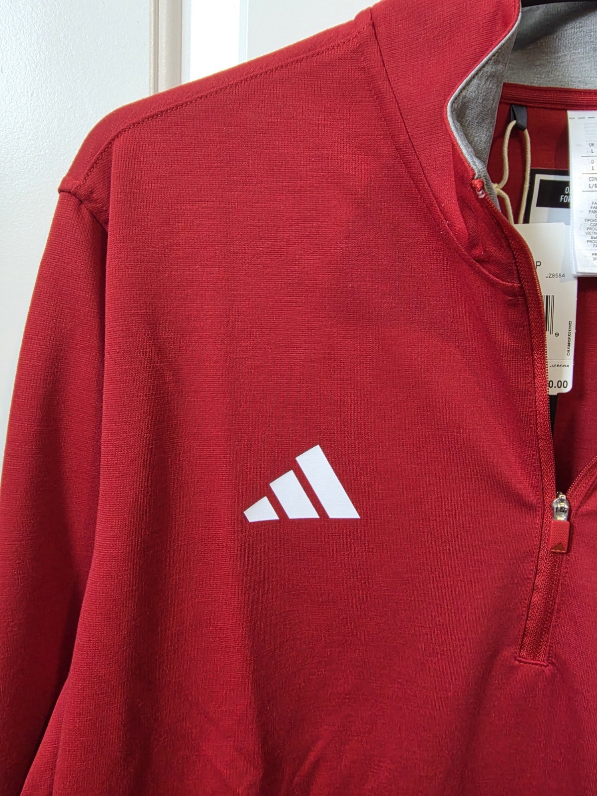RARE Adidas Texas Tech Red Raiders Coaches Pullover Golf 1/4 Zip Red Mens Size L