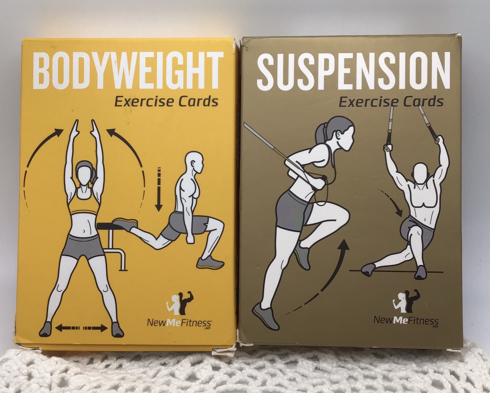 New Me Fitness Exercise Cards Suspension &Body Weights 50 Cards Each Pack Lot 2