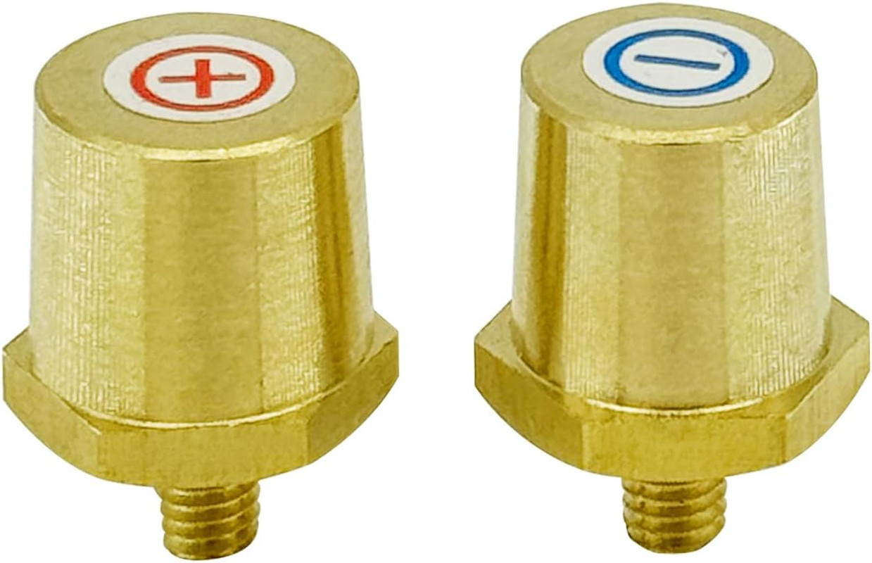 M6 Thread Male Brass Battery Terminal Charging Posts, M6 Battery Post Adapter (+