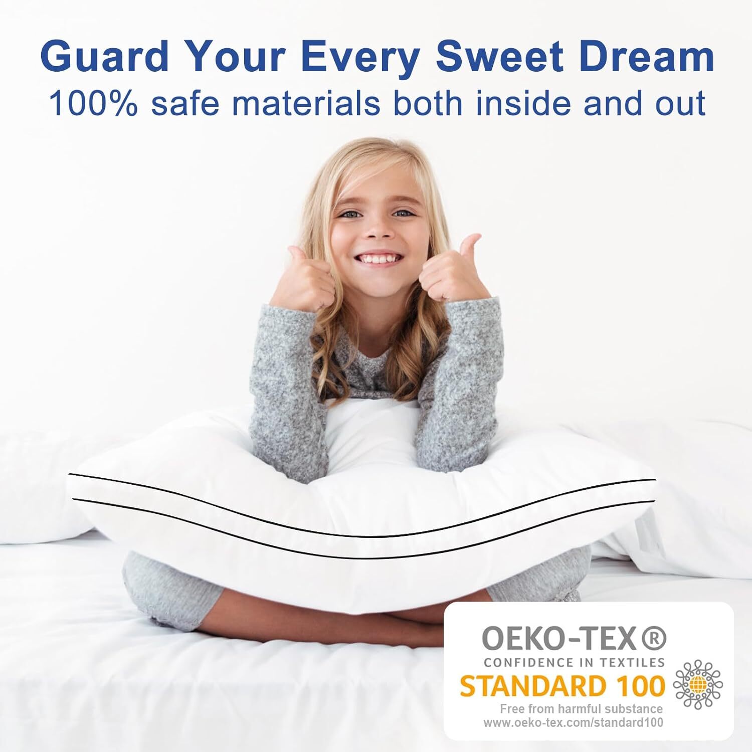 Premium Pillow (Queen 2-Pack), Down Alternative Pillow, Pleated Pillow