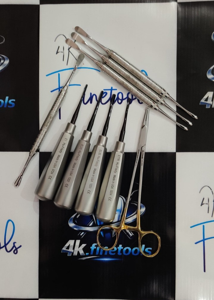 Hu-Friedy Dental Instruments Lot Of 9 Pcs (Elevators,Bone file,needle holder '7)