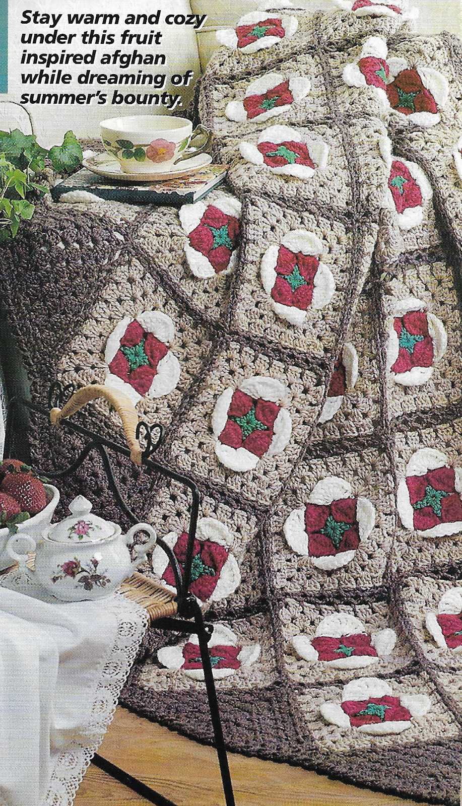 Strawberry Afghan crochet pattern instructions
