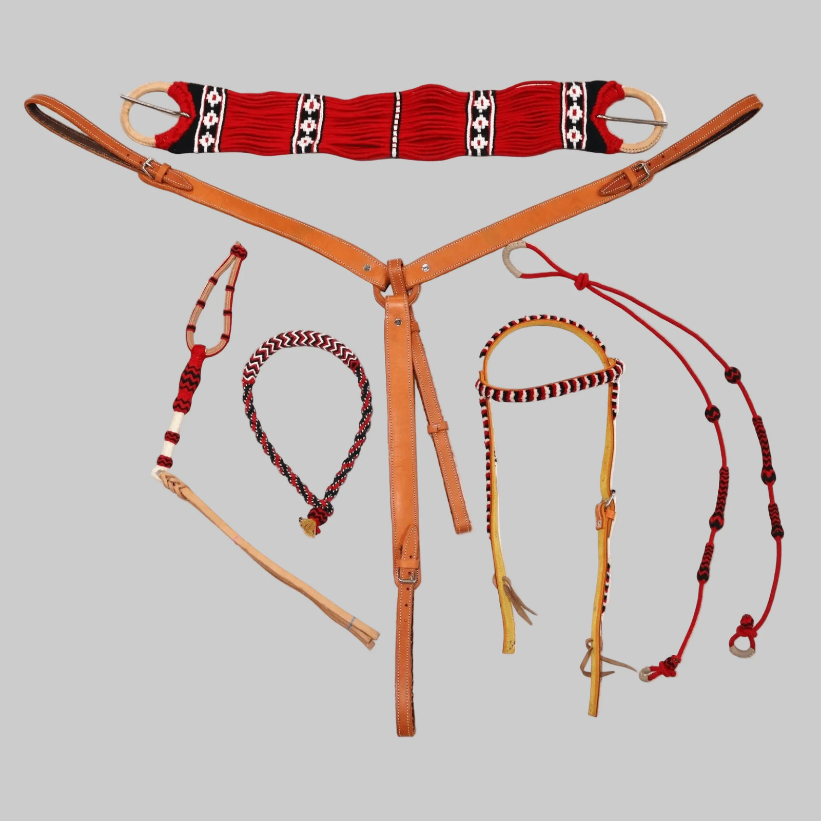 Charro Saddle Red Tack Matching Set