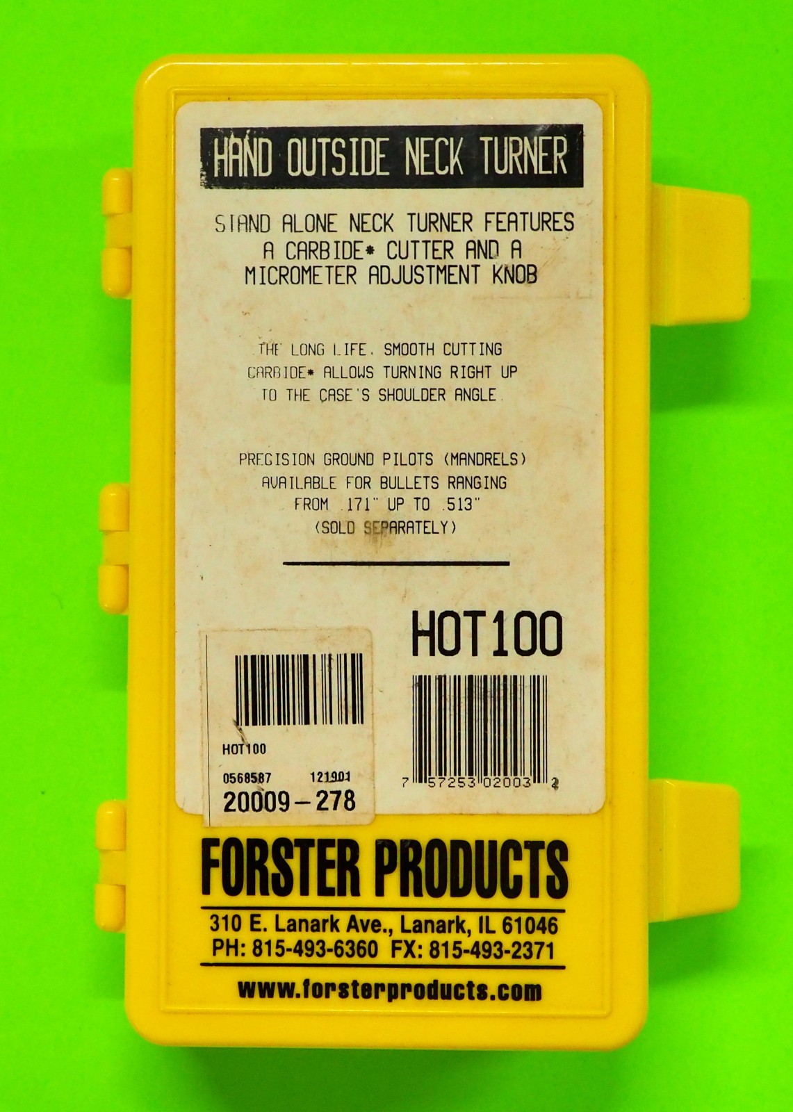 Forster Products Yellow Plastic Storage Box-NOS