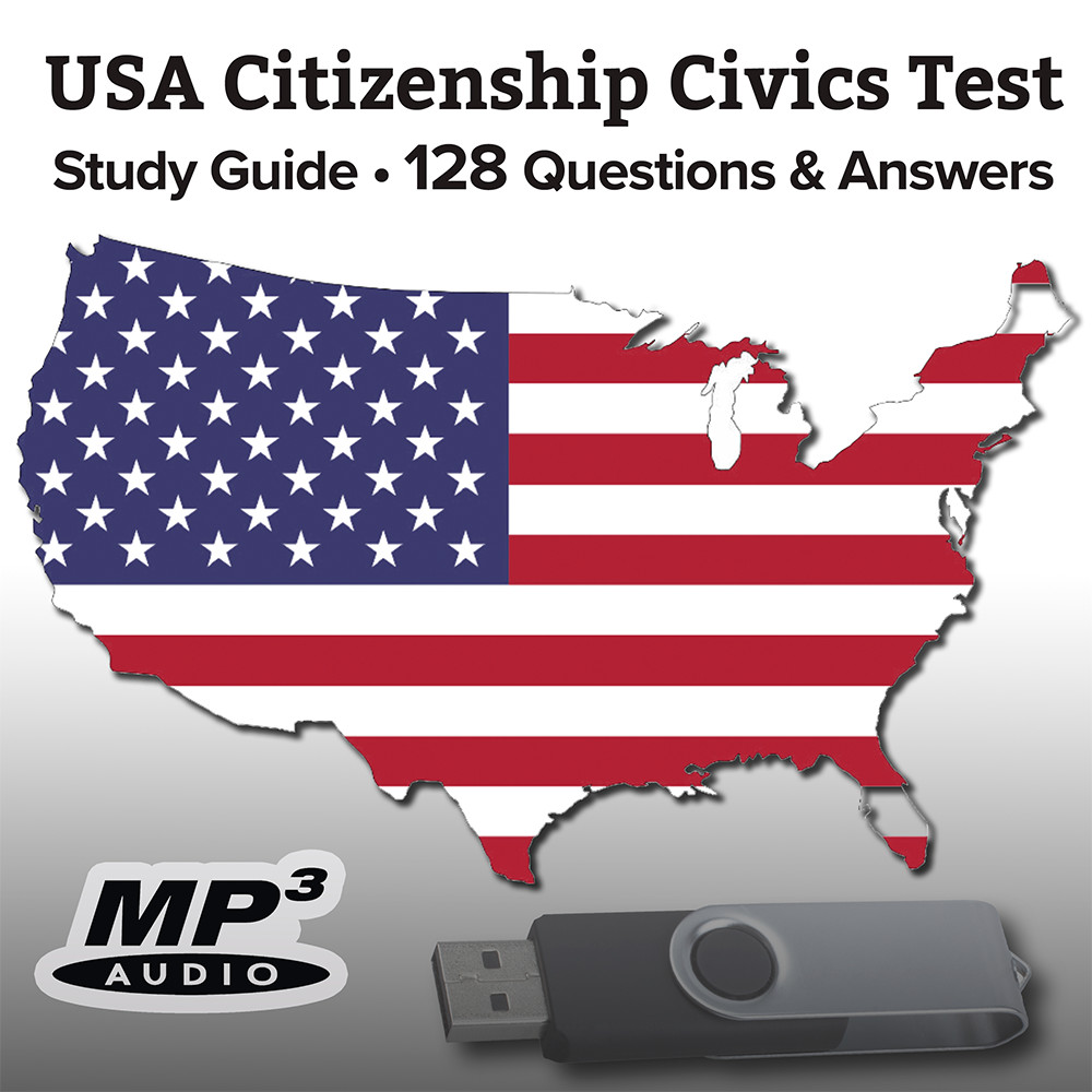 2026 USA Citizenship Civics Test Questions/Answers Study Guide Audio USB-ENGLISH